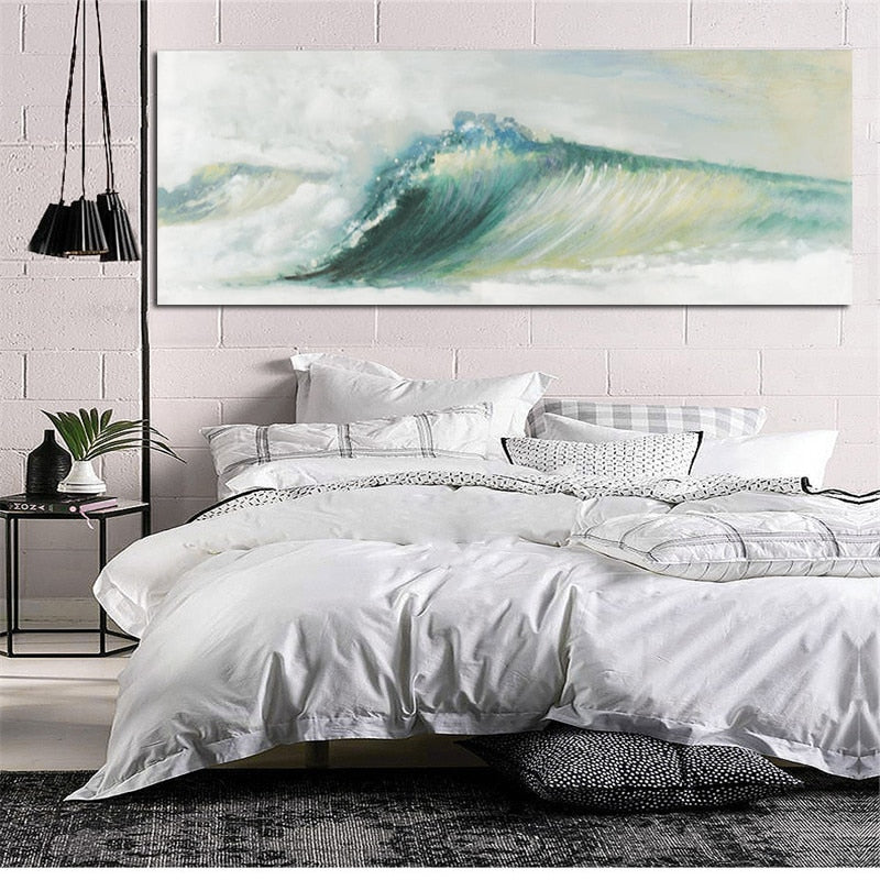 CORX Designs - Green Ocean Sea Waves Seascape Wall Art Canvas - Review