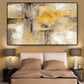 CORX Designs - Gold Abstract Oil painting Wall Art Canvas - Review