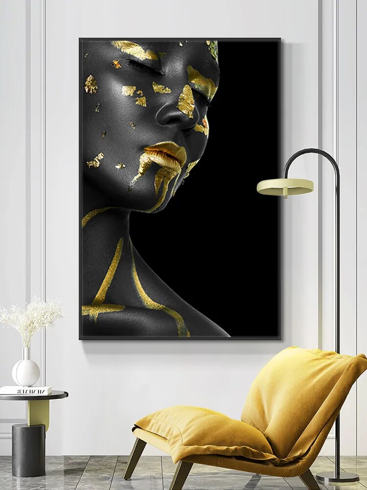 CORX Designs - Black and Gold Woman Portrait Wall Art Canvas - Review