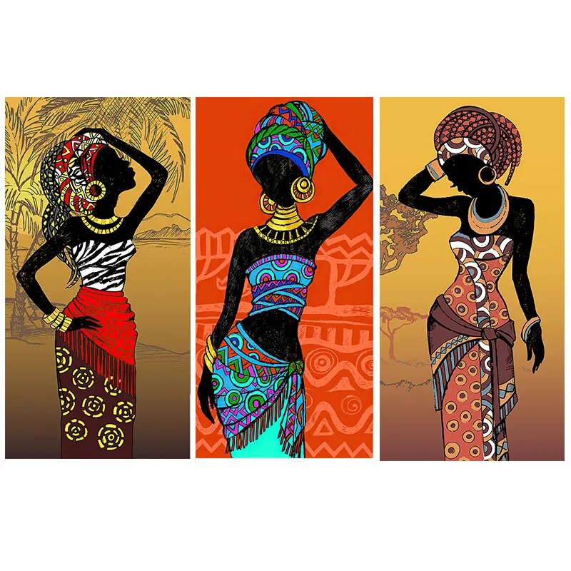 CORX Designs - 3 Panel African Women Traditional Clothing Wall Art Canvas - Review