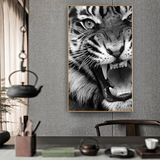 CORX Designs - Black And White Ferocious Tiger Canvas Art - Review