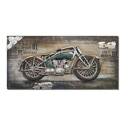 CORX Designs - Retro Vintage Motorcycle Car Oil Painting Wall Art Canvas - Review