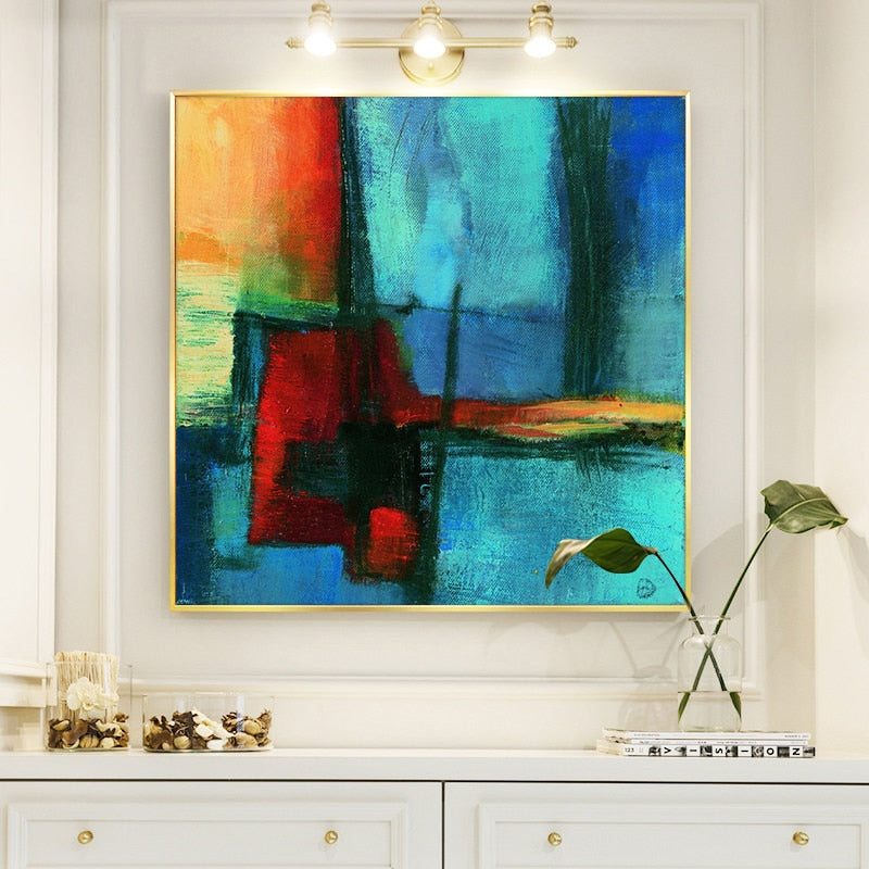 CORX Designs - Abstract Colorful Oil Painting Wall Art Canvas - Review