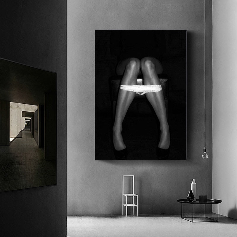 CORX Designs - Black and White Sexy Girl on The Toilet Canvas Art - Review