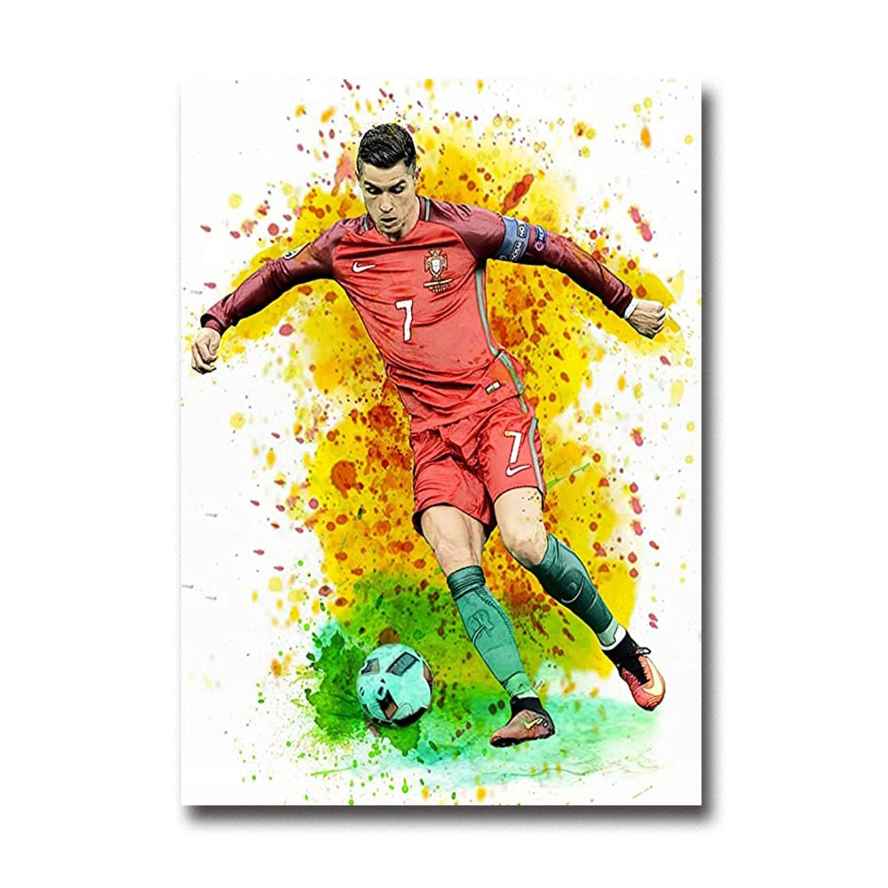 CORX Designs - Watercolor Soccer Star Football Wall Art Canvas - Review