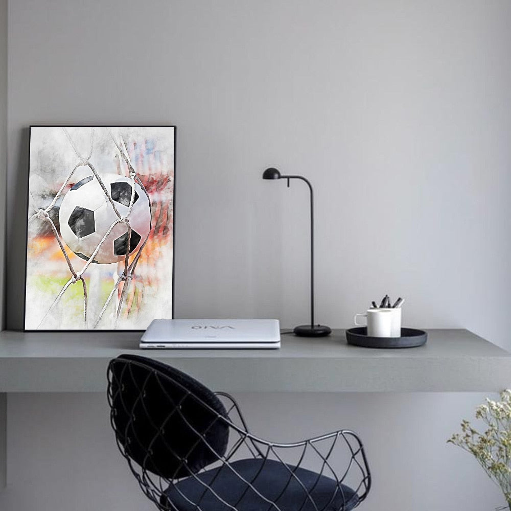 CORX Designs - Watercolor Soccer Football Sport Wall Art Canvas - Review