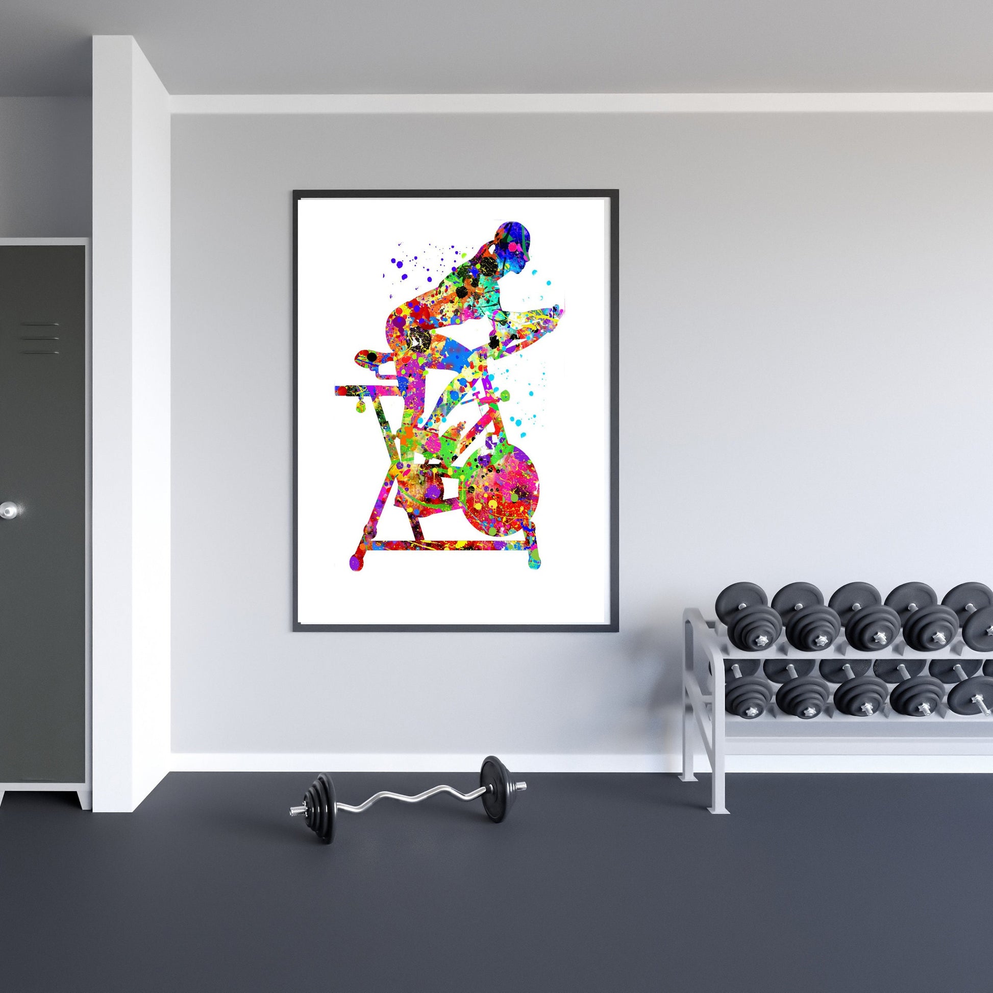 CORX Designs - Exercise Bike Watercolor Gym Canvas Art - Review