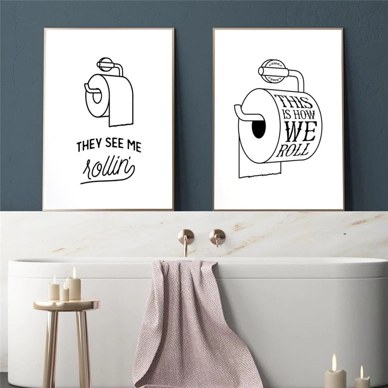 CORX Designs - Funny Toilet Bathroom Wall Art Canvas - Review