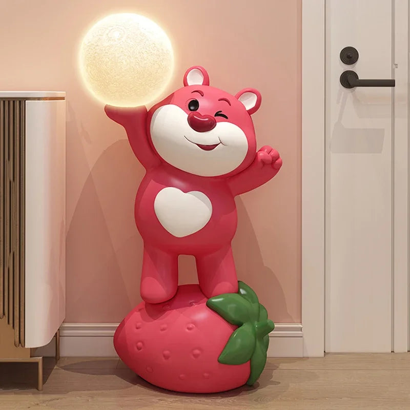 CORX Designs - Strawberry Pink Bear Floor Ornament with Lamp - Review