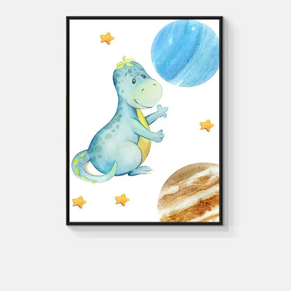 CORX Designs - Cartoon Cute Colorful Dinosaur Nursery Wall Art Canvas - Review