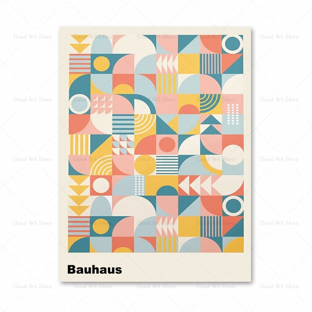 CORX Designs - Abstract Colorful Bauhaus Geometric Wall Art Canvas - Review
