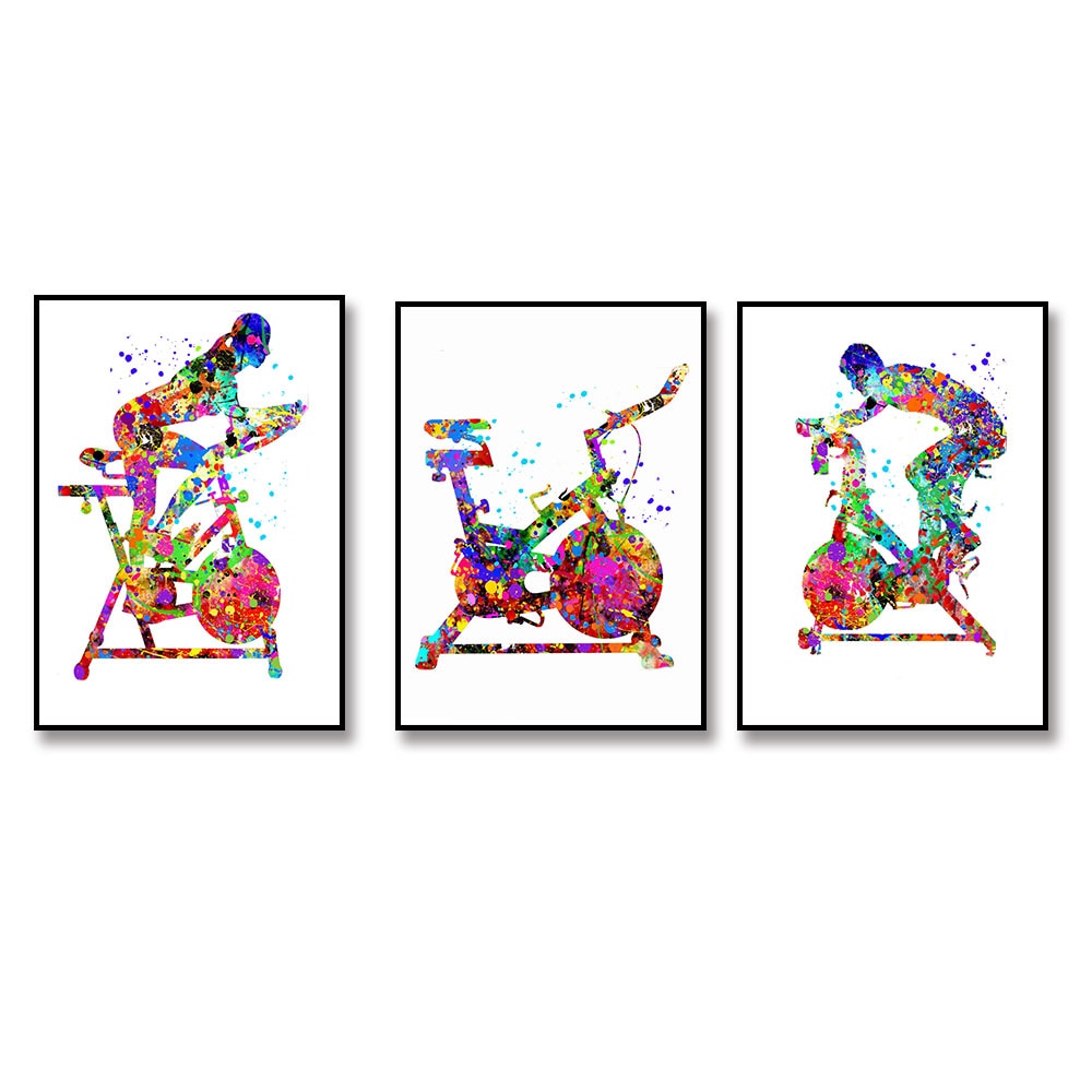 CORX Designs - Exercise Bike Watercolor Gym Canvas Art - Review