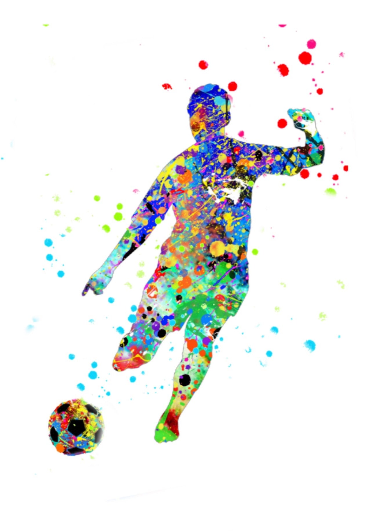 CORX Designs - Boy Play Soccer Football Watercolor Sport Canvas Art - Review