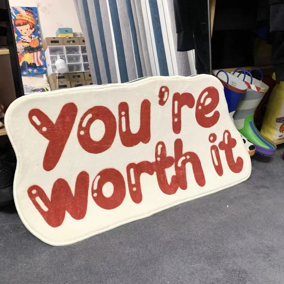 Really Good Stuff Rug Irregular Good Things You Are Worth It Rug – CORX Designs
