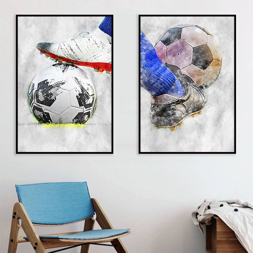 CORX Designs - Watercolor Soccer Football Sport Wall Art Canvas - Review