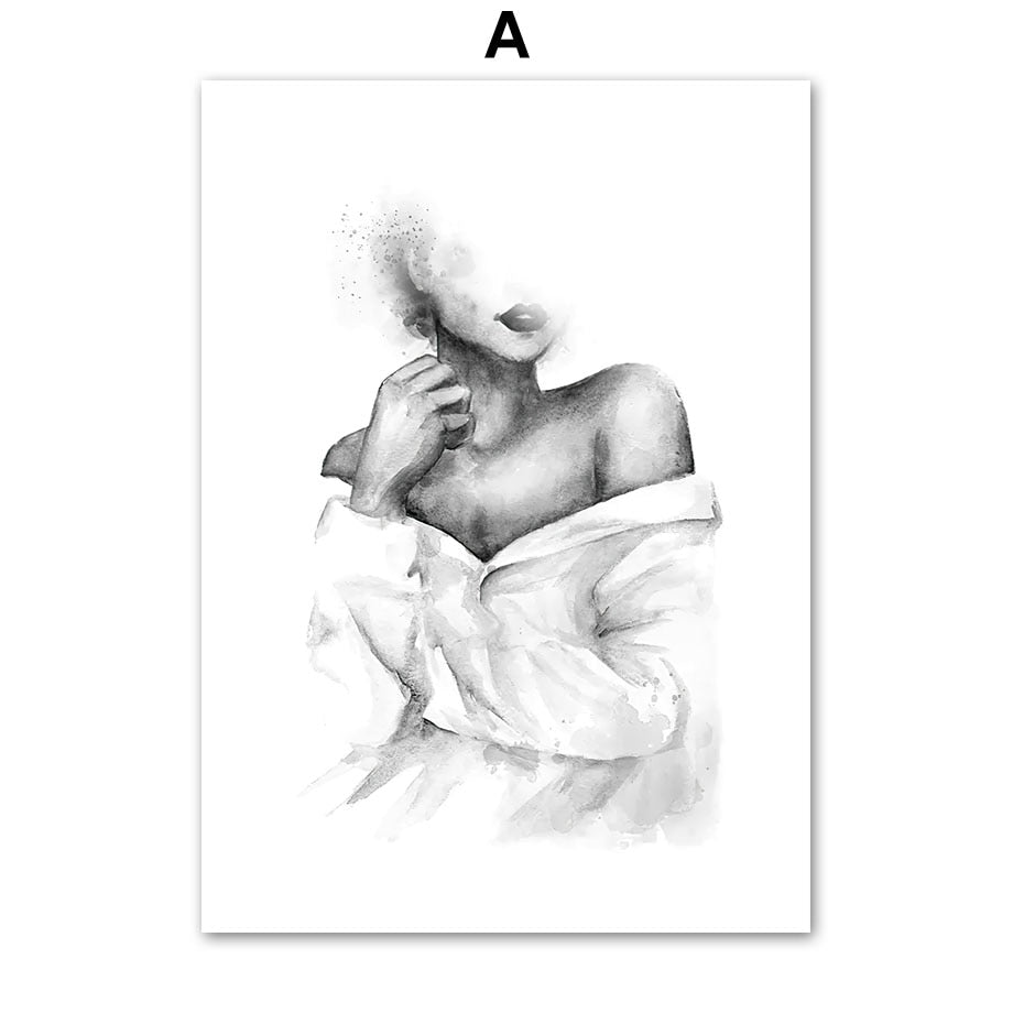 CORX Designs - Black White Sketch Girl Lover Line Canvas Art - Review