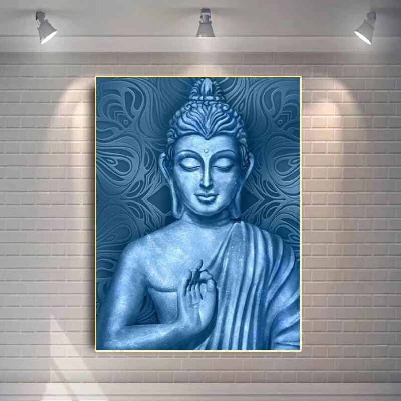 CORX Designs - Blue Buddha Statue Canvas Art - Review