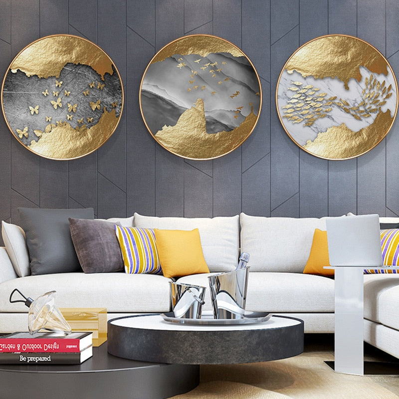 CORX Designs - Golden Abstract Luxury Round Canvas Art - Review