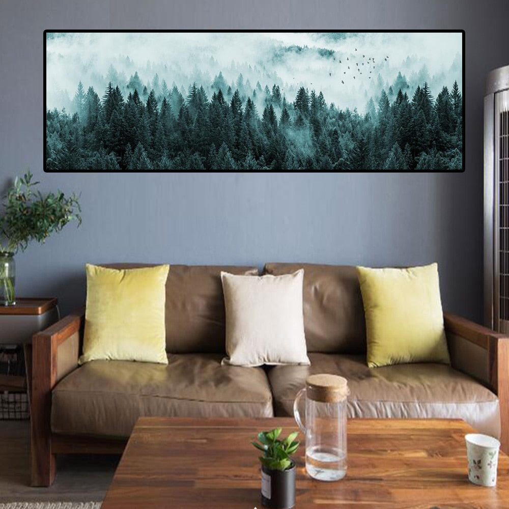 CORX Designs - Foggy Pine Forest Landscape Canvas Art - Review