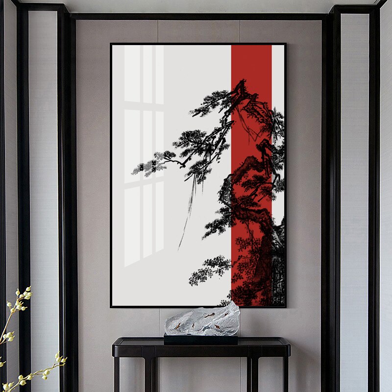 CORX Designs - Chinese Style Black And White Welcome Pine Canvas Art - Review