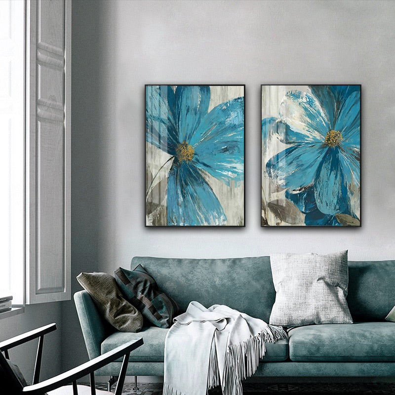 CORX Designs - Blue Paint Flowers Canvas Art - Review