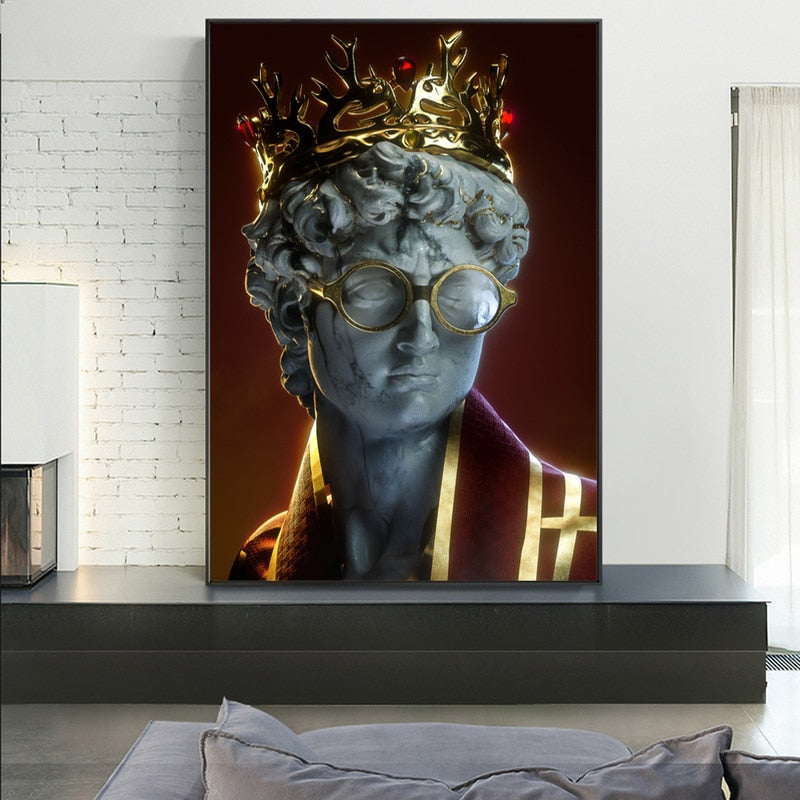 CORX Designs - David Statue With Crown and Glasses Canvas Art - Review