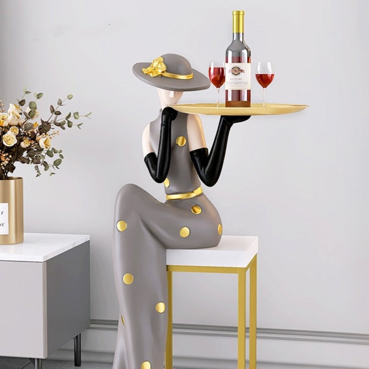 CORX Designs - Sitting Elegant Woman Big Statue with Tray - Review