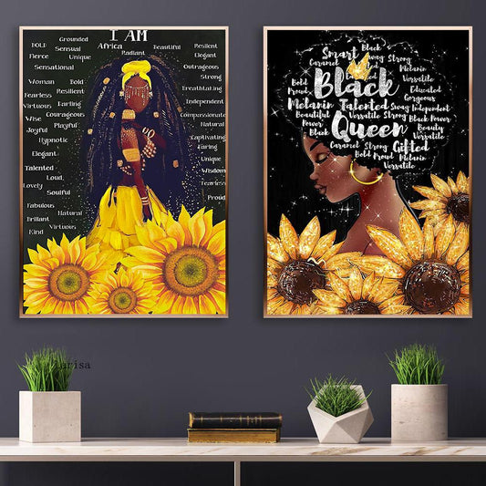 CORX Designs - Fashion Black Woman Sunflower Canvas Art - Review