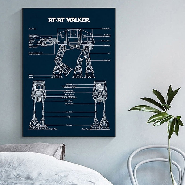 CORX Designs - AT-AT Walker Star Wars Blueprint Canvas Art - Review