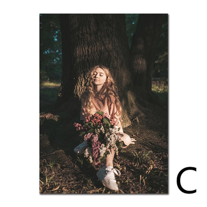 CORX Designs - Dark Pink Rose Flower Little Girl Canvas Art - Review
