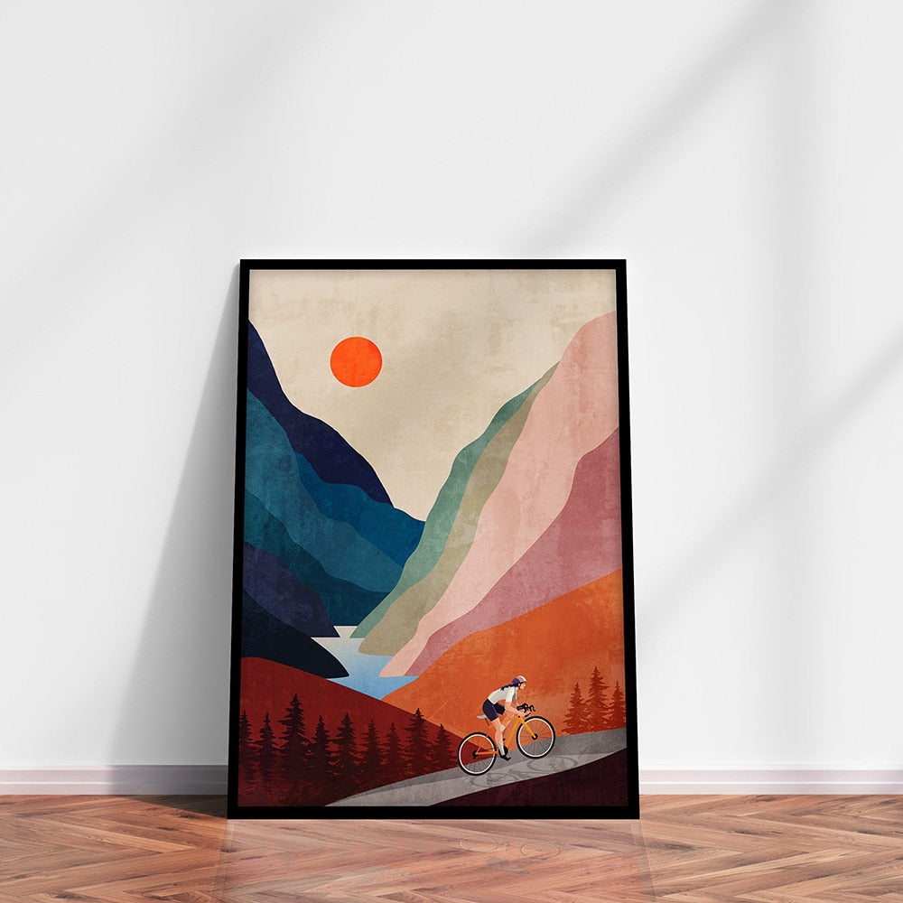 CORX Designs - Bicycle Cycling Ascend a Mountain Canvas Art - Review