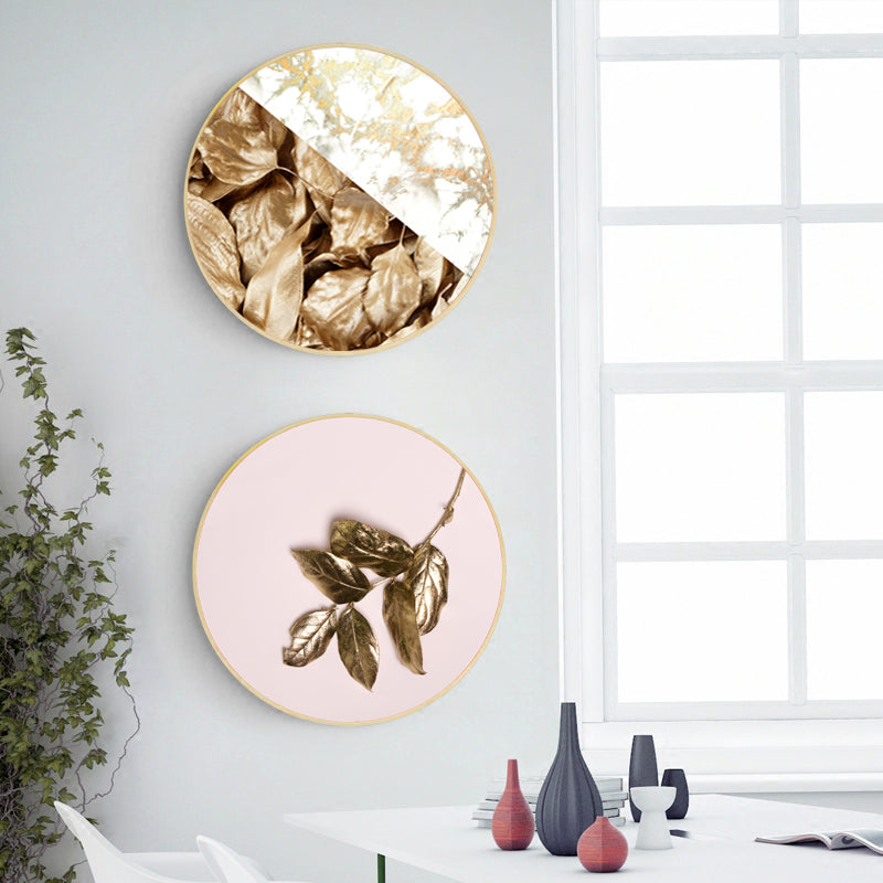 CORX Designs - Luxury Round Golden Leaf Canvas Art - Review