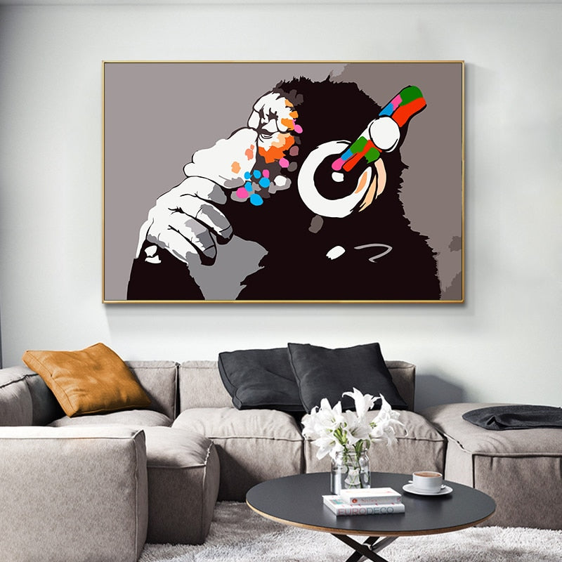 CORX Designs - Orangutan Listening to Music with Earphones Canvas Art - Review