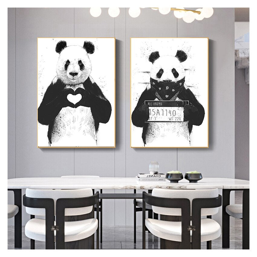 CORX Designs - Black and White Cute Panda Dog Boston Terrier Canvas Art - Review