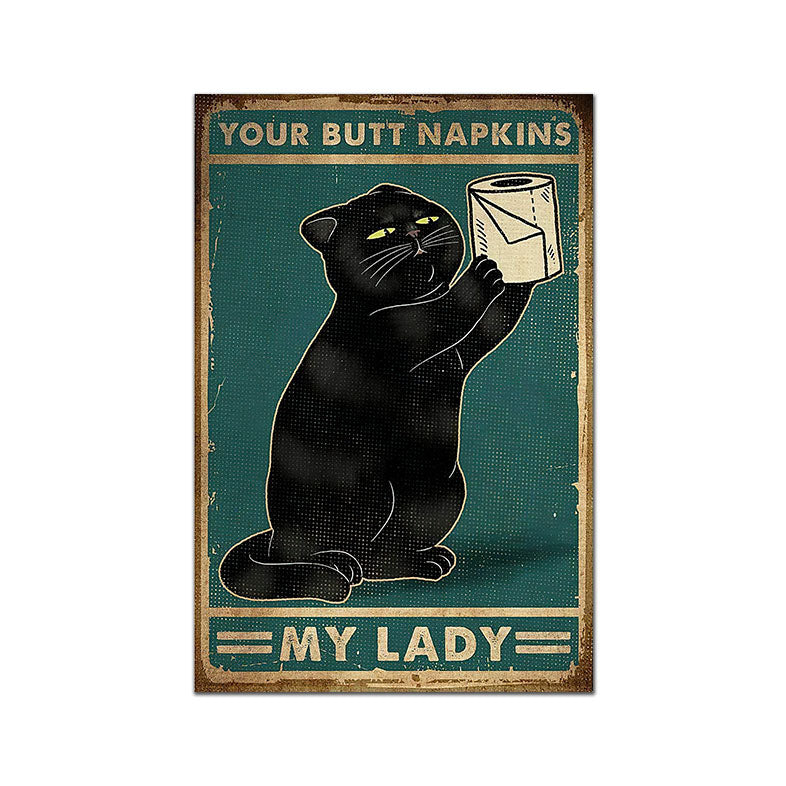 CORX Designs - Black Cat Bathroom Funny Canvas Art - Review