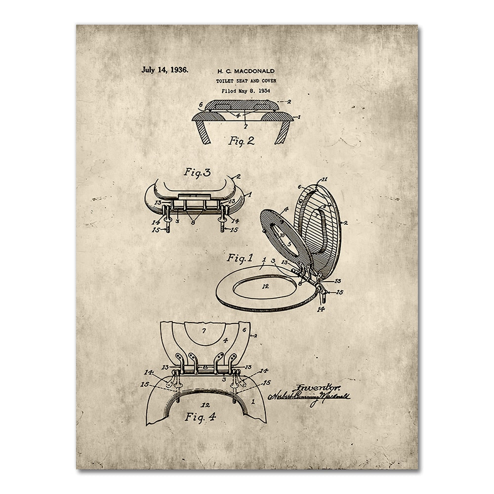 CORX Designs - Bathroom Patent Blueprint Canvas Art - Review