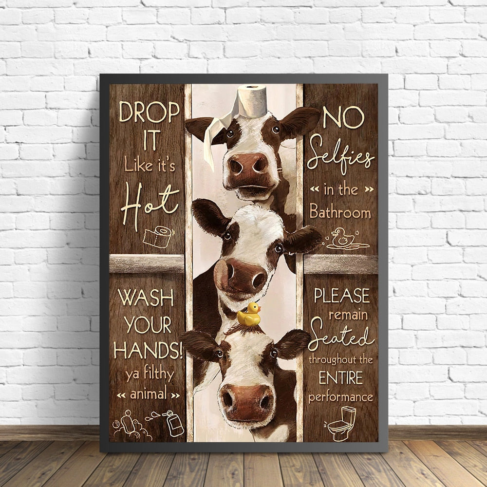 CORX Designs - Toilet Rules Funny Animal Wall Art Canvas - Review