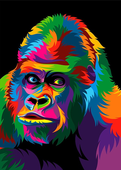 CORX Designs - Watercolor Lion Gorilla Art Canvas - Review