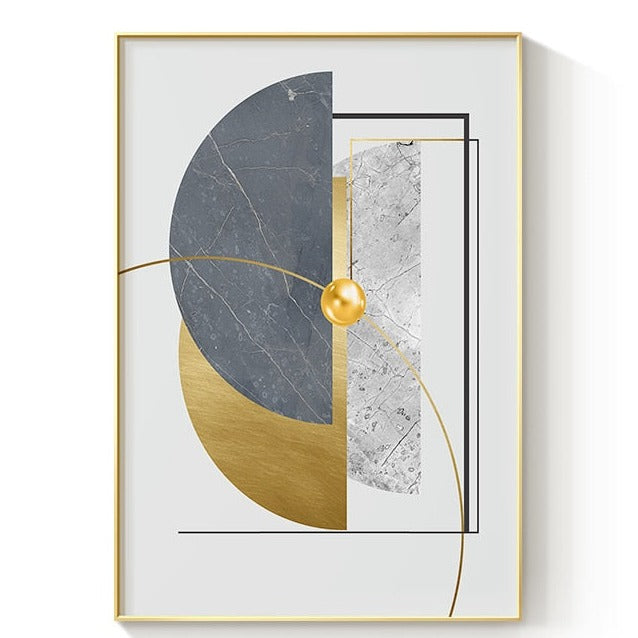 CORX Designs - Golden Gray White Abstract Geometric Canvas Art - Review