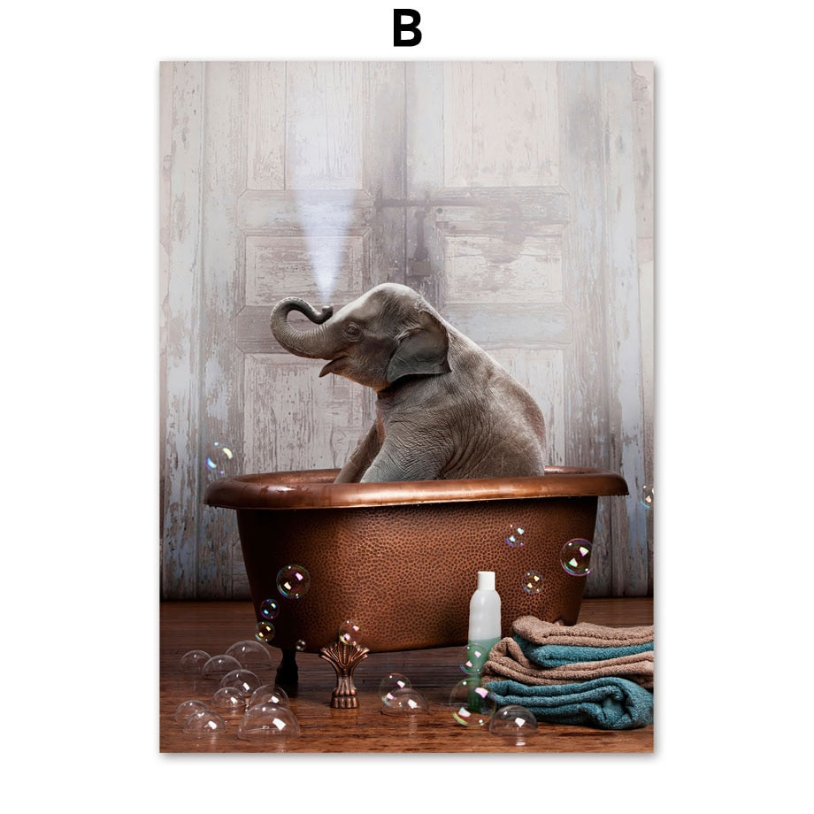 CORX Designs - Animals in the Bathtub Canvas Art - Review