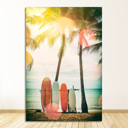 CORX Designs - Beach Surfboard Coconut Tree Hammock Canvas Art - Review
