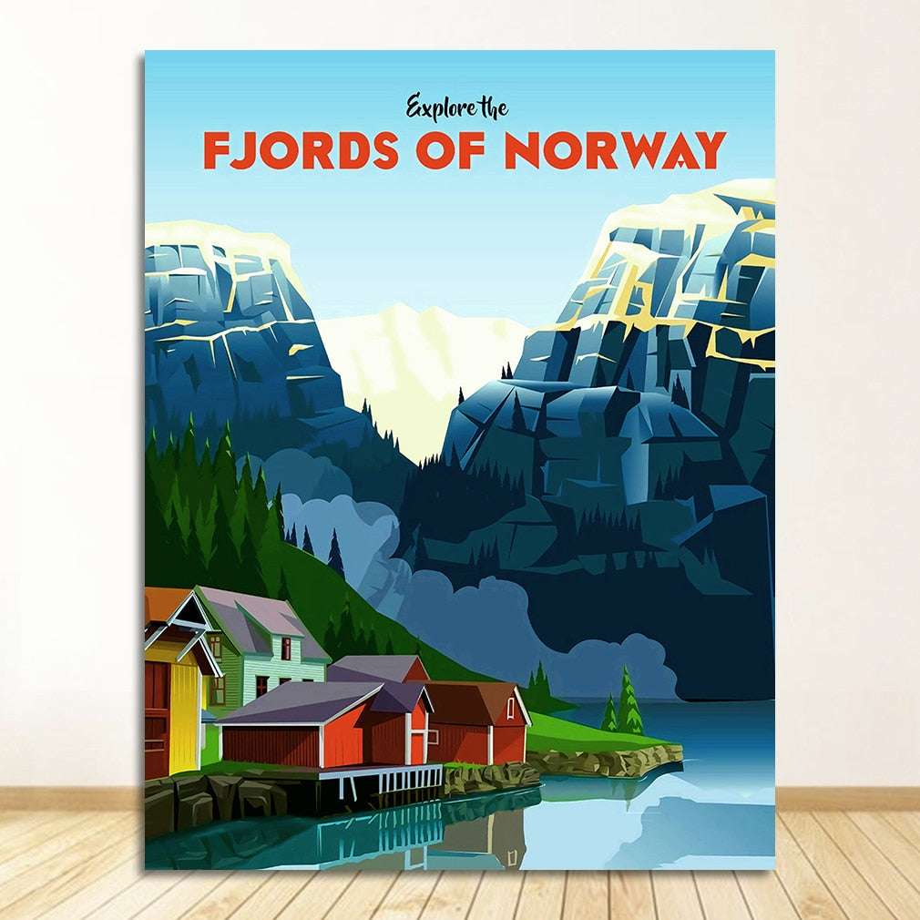 CORX Designs - Ski in Norway Norge Fjords Canvas Art - Review