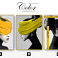 CORX Designs - Beauty Woman Black and White Lemon Yellow Gold Foil Canvas Art - Review
