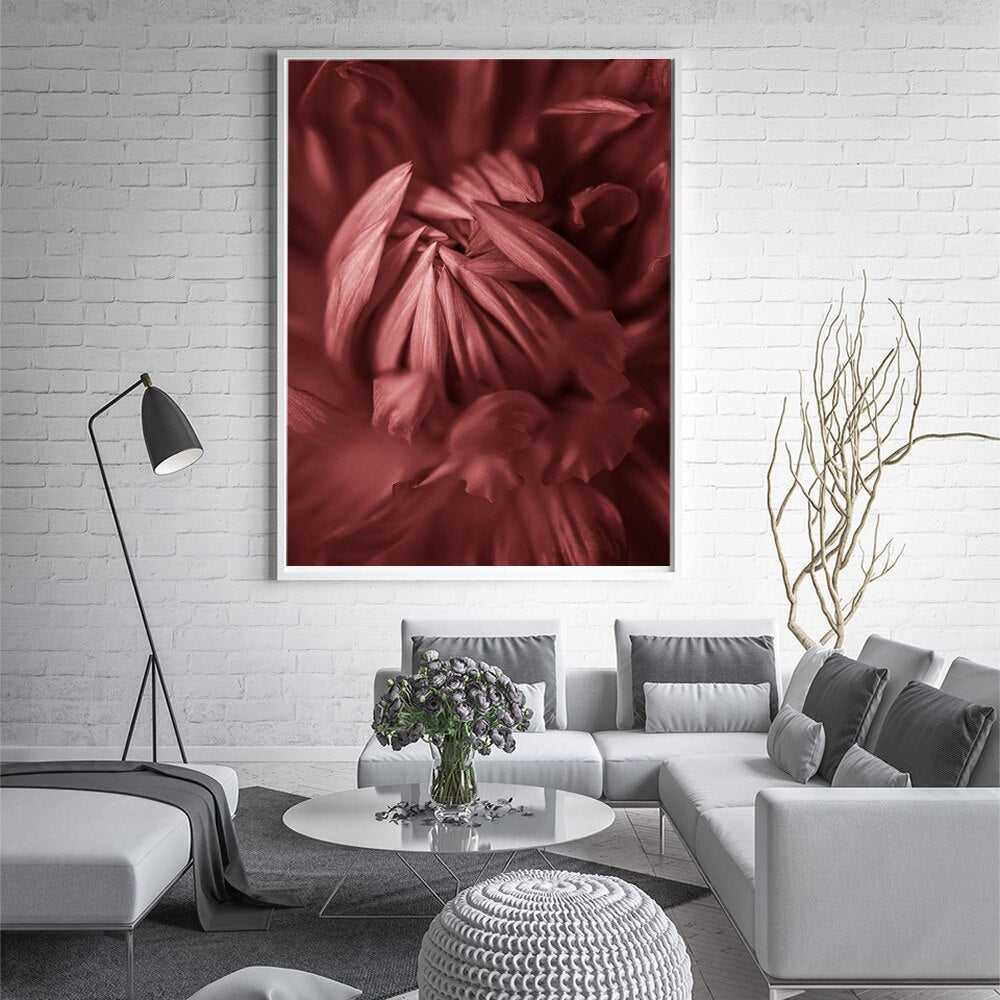 CORX Designs - Beautiful Red Palm Leaves Flower Canvas Art - Review