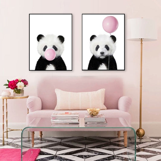 CORX Designs - Cute Pink Balloon Baby Panda Canvas Art - Review