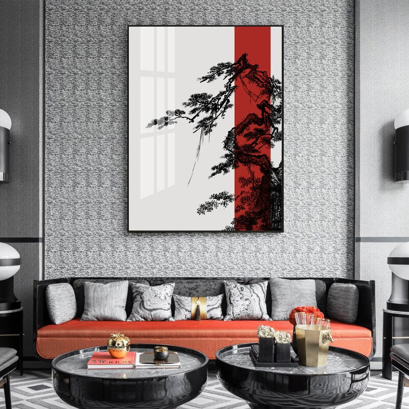 CORX Designs - Chinese Style Black And White Welcome Pine Canvas Art - Review