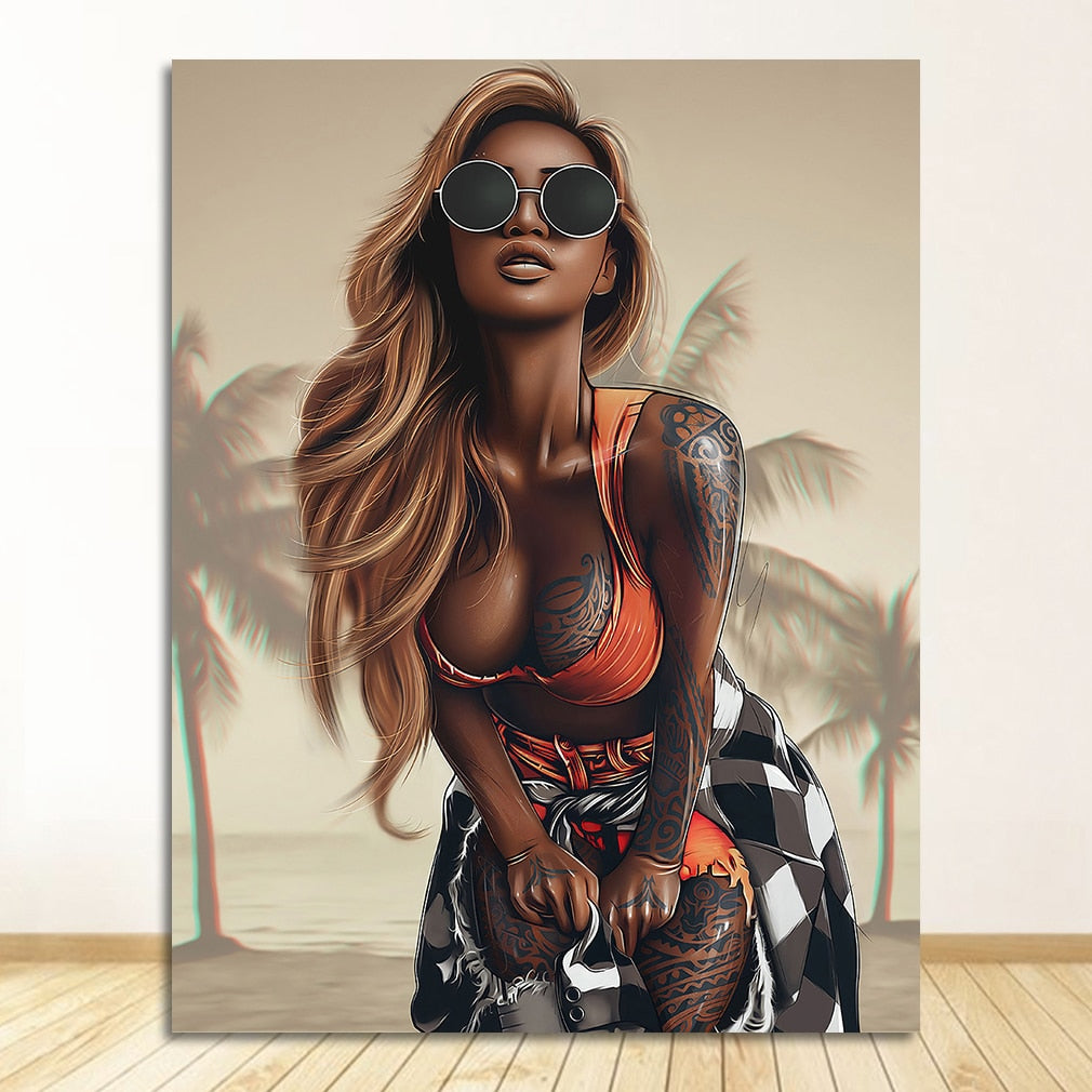 Pop Art Sexy Tattoo Woman Canvas – CORX Designs