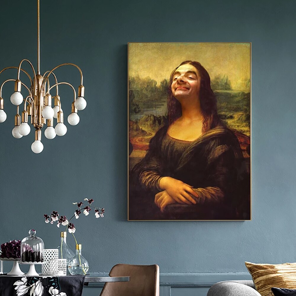 CORX Designs - Funny Mona Lisa Mr Bean Portrait Canvas Art - Review