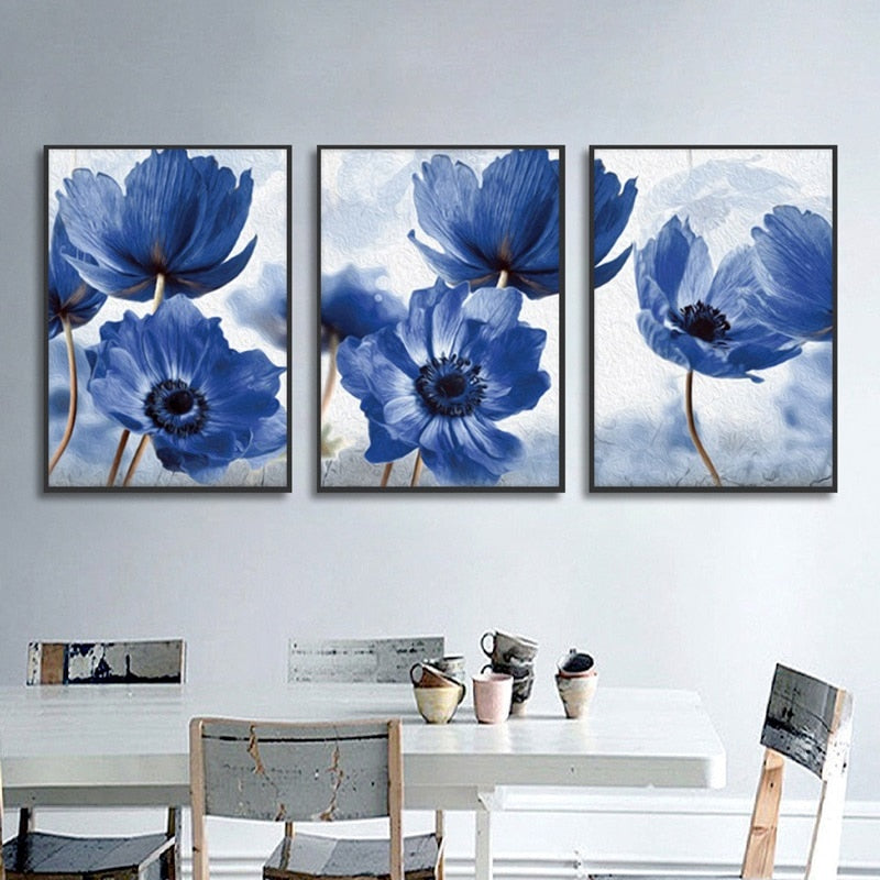 CORX Designs - Watercolor Painting Blue Flower Canvas Art - Review