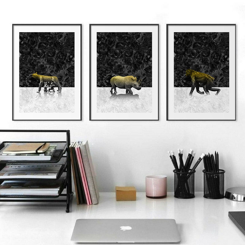 CORX Designs - Animal Black and White Background Canvas Art - Review